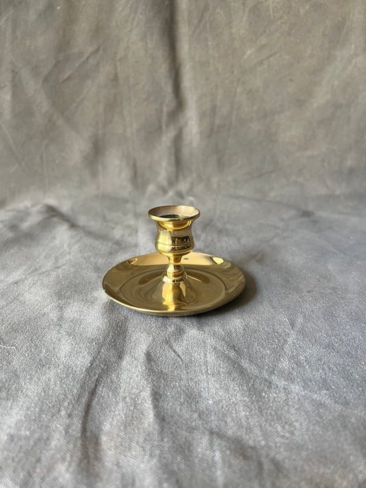 Single Vintage Solid Brass Candle Holder From Baldwin