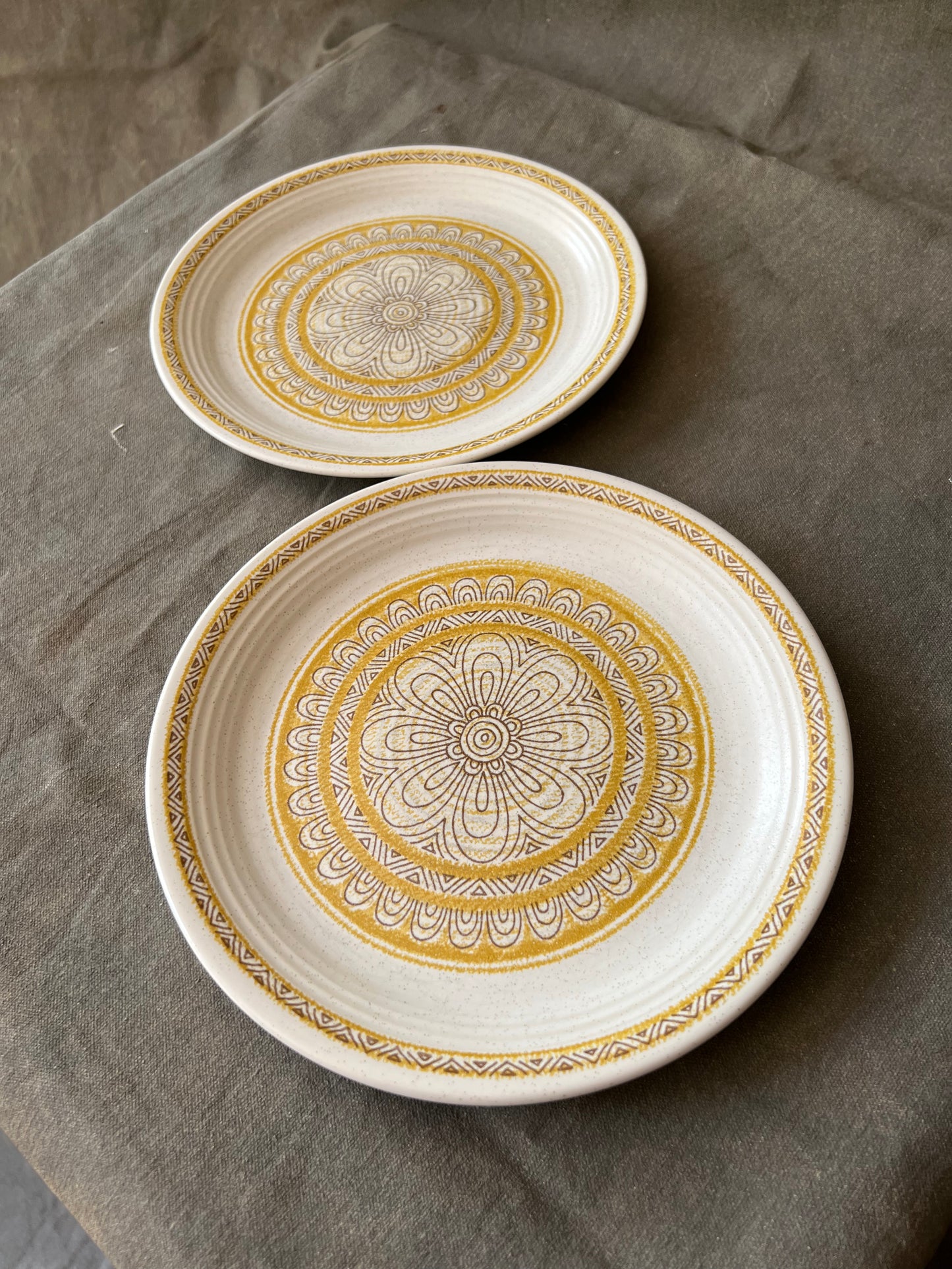 Pair of Franciscan Earthenware Hacienda Gold Floral Salad Plates