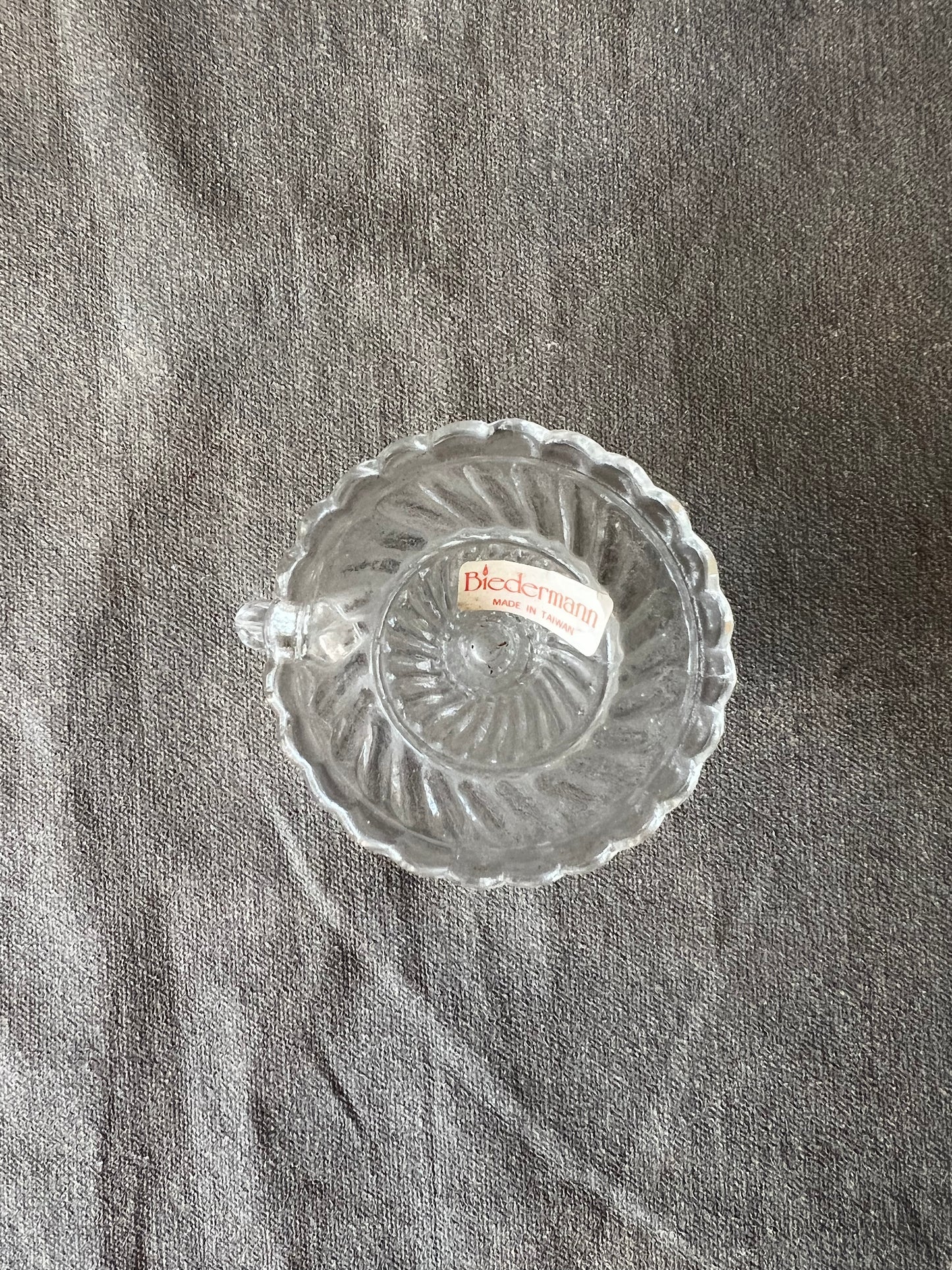 Single Vintage Petit Glass Candle Holder from Beidermann