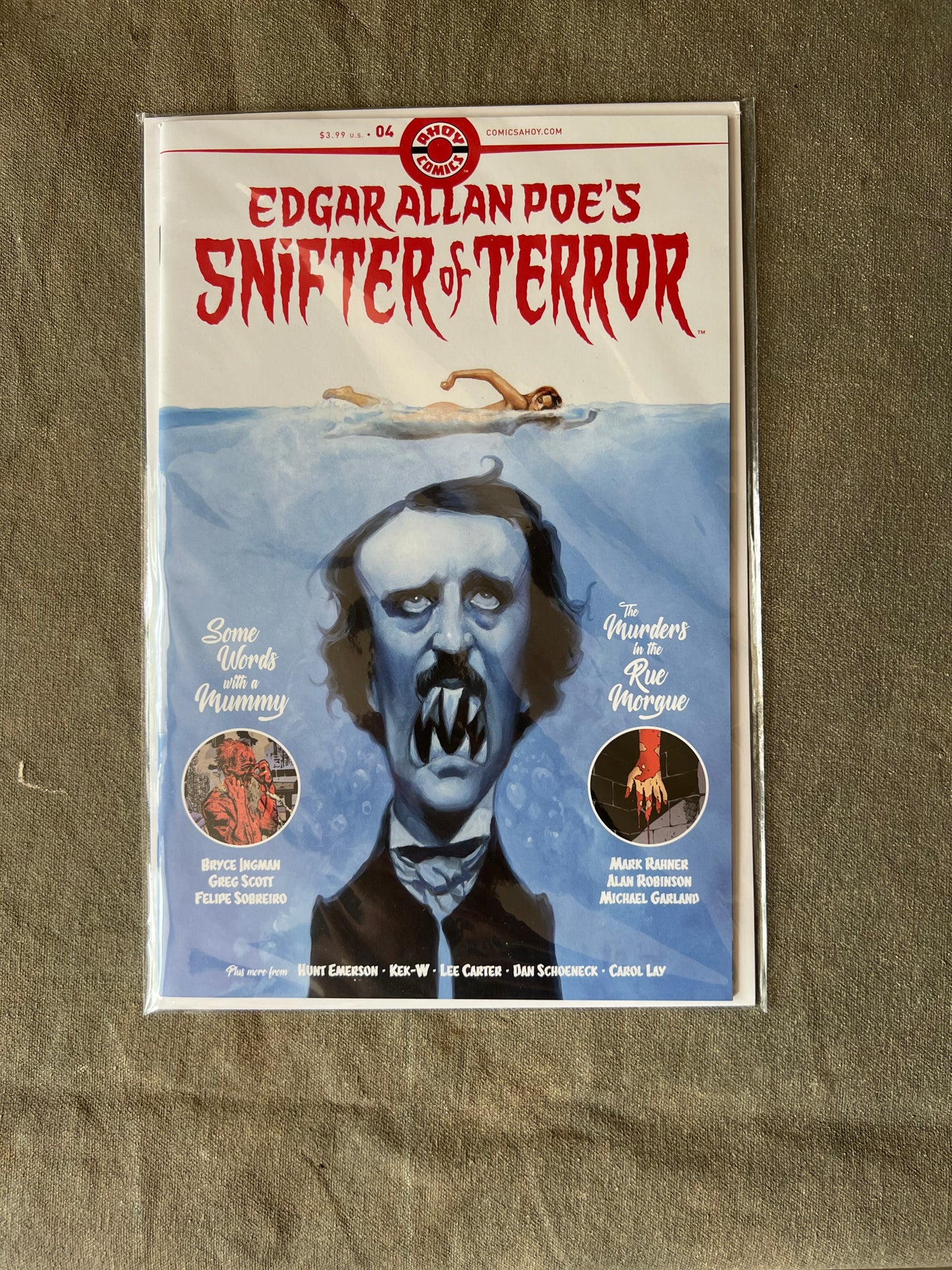 JAWS PARODY Cover EDGAR ALLAN POE Snifter of Terror Comic UNREAD