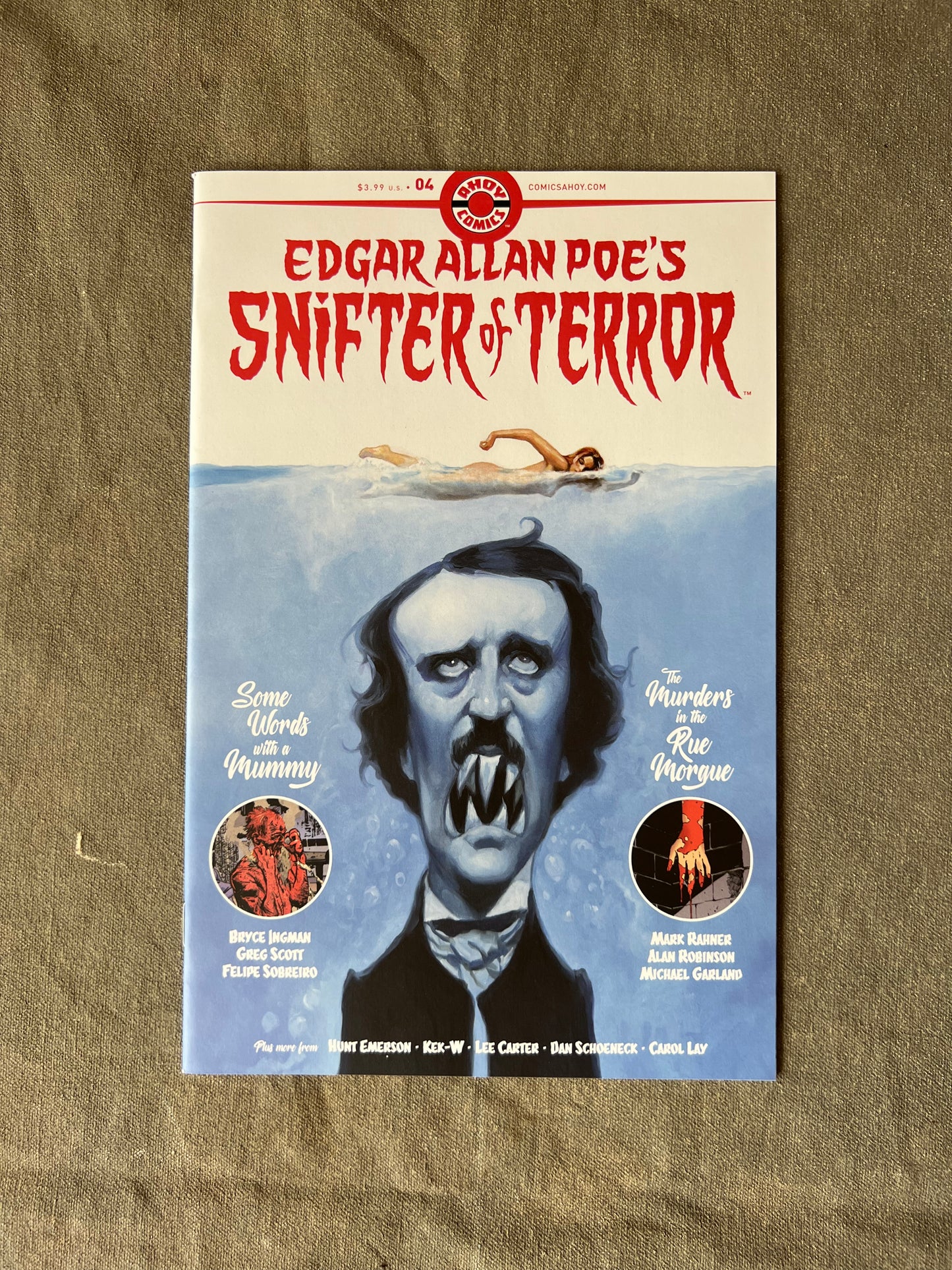 JAWS PARODY Cover EDGAR ALLAN POE Snifter of Terror Comic UNREAD