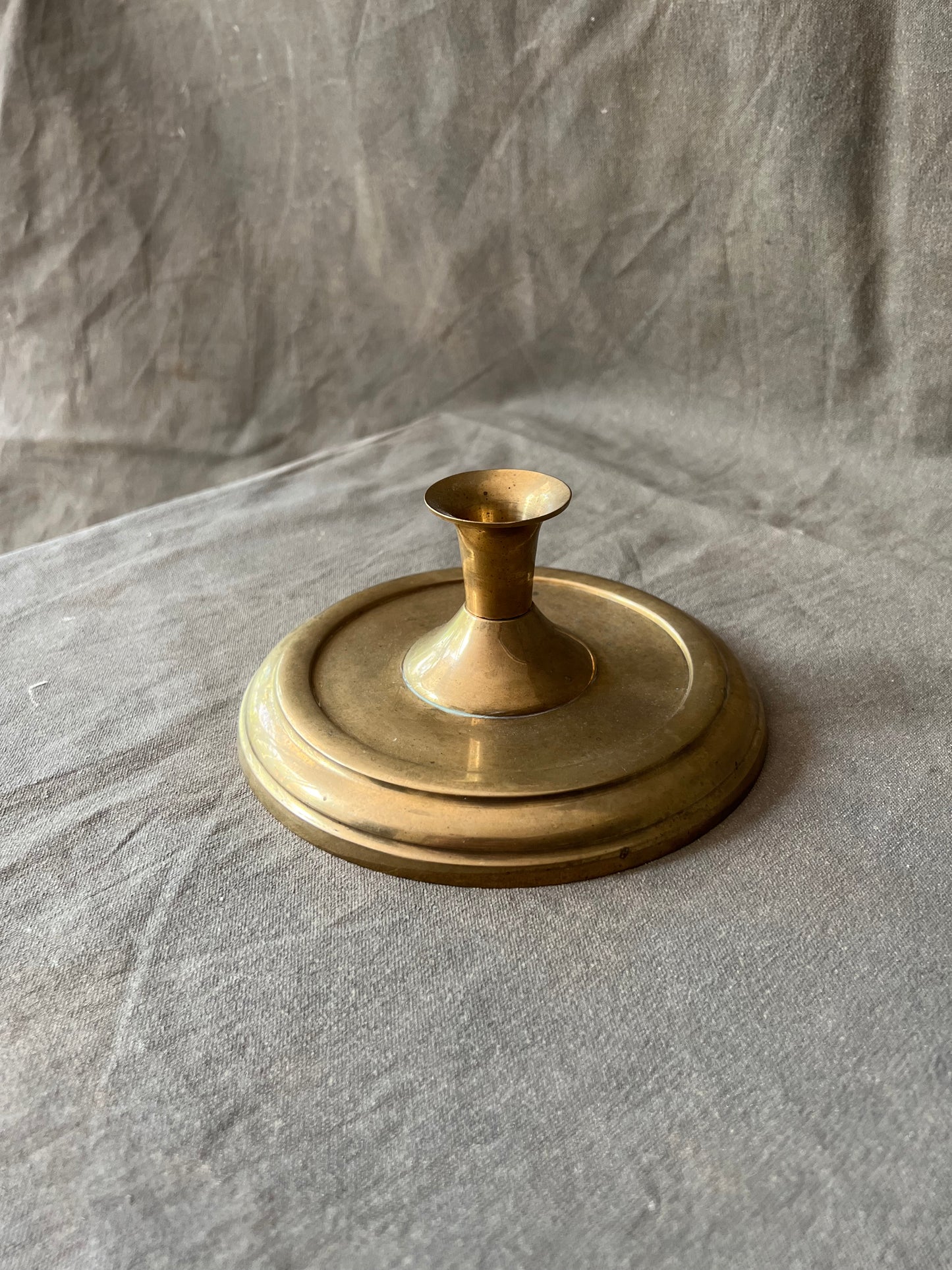 Single Vintage Brass Pillar Candle stand