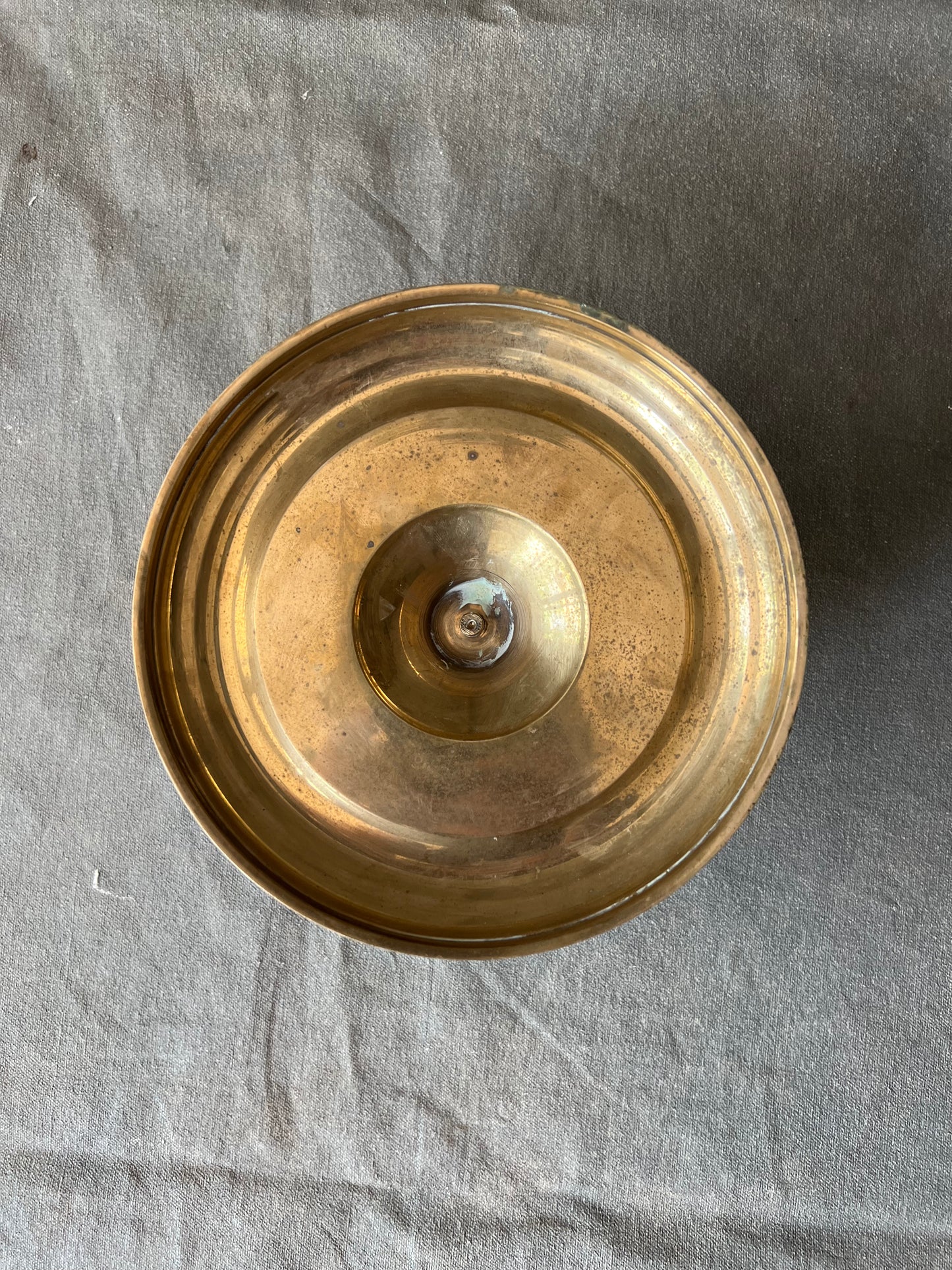 Single Vintage Brass Pillar Candle stand