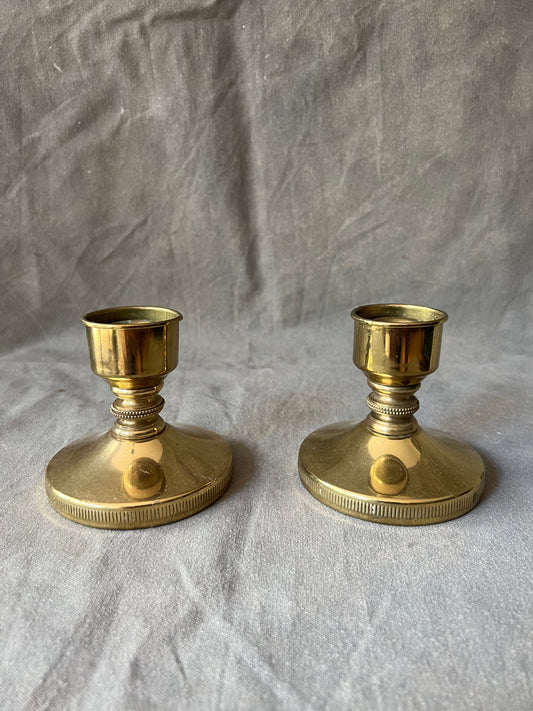 Pair of Vintage Brass Candle Holders