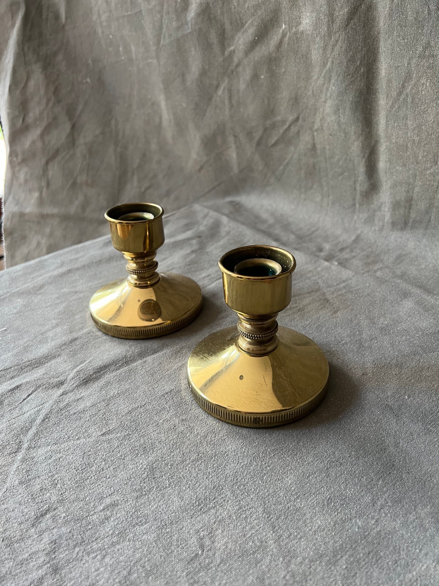 Pair of Vintage Brass Candle Holders