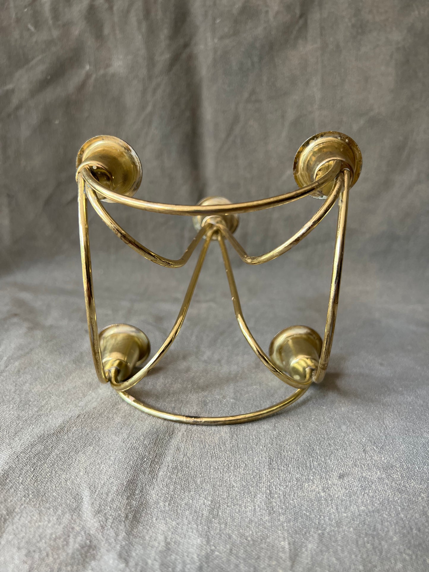 Single Vintage Brass 5 Taper Candle Holder