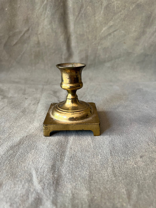 Single Vintage Square Based Candle Holder