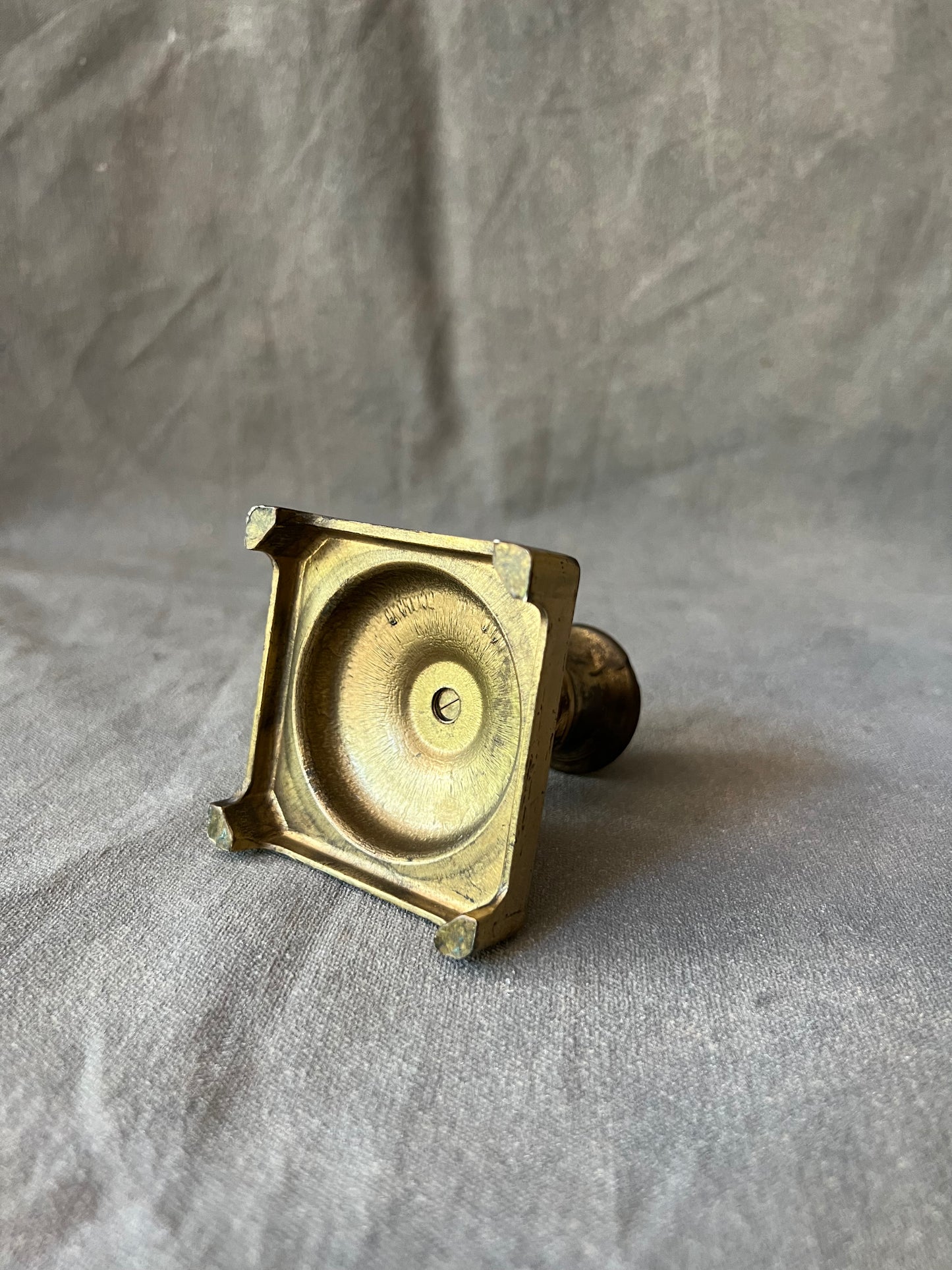 Single Vintage Square Based Candle Holder