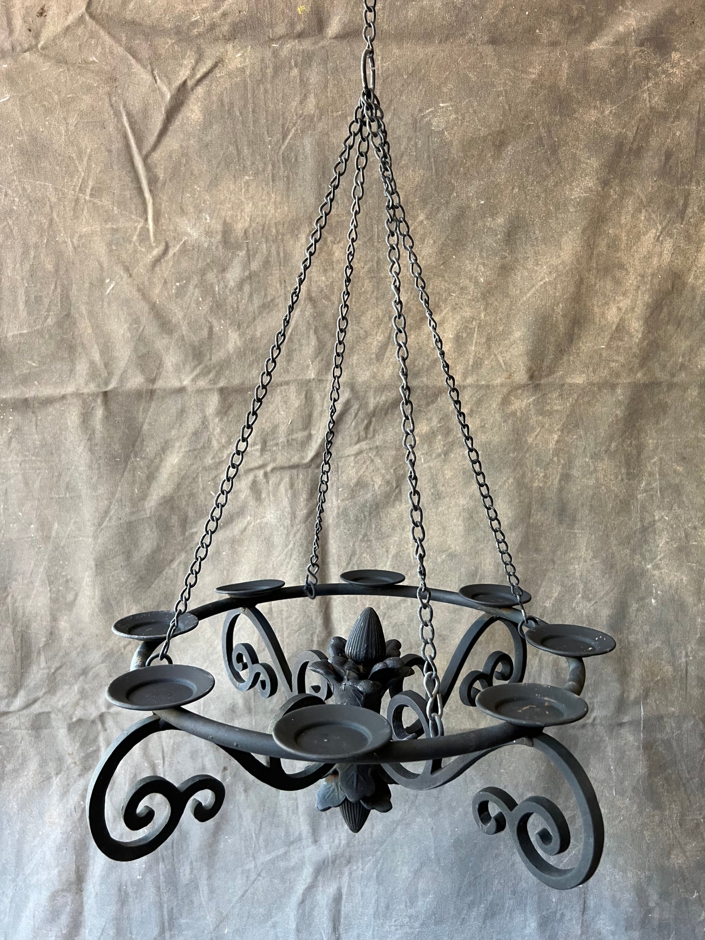 Wrought Iron Indoor/Outdoor 8 Candle Chandelier