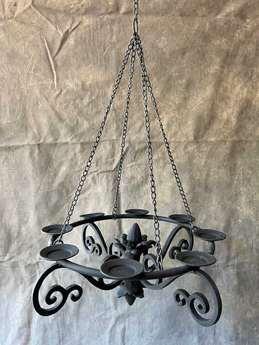 Wrought Iron Indoor/Outdoor 8 Candle Chandelier