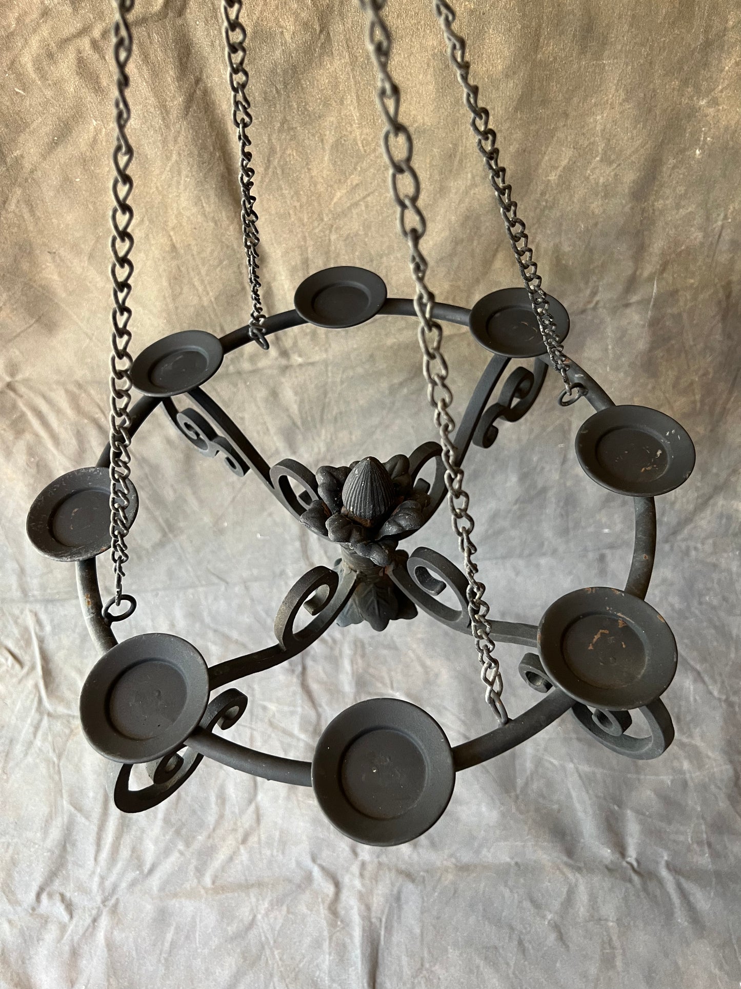 Wrought Iron Indoor/Outdoor 8 Candle Chandelier