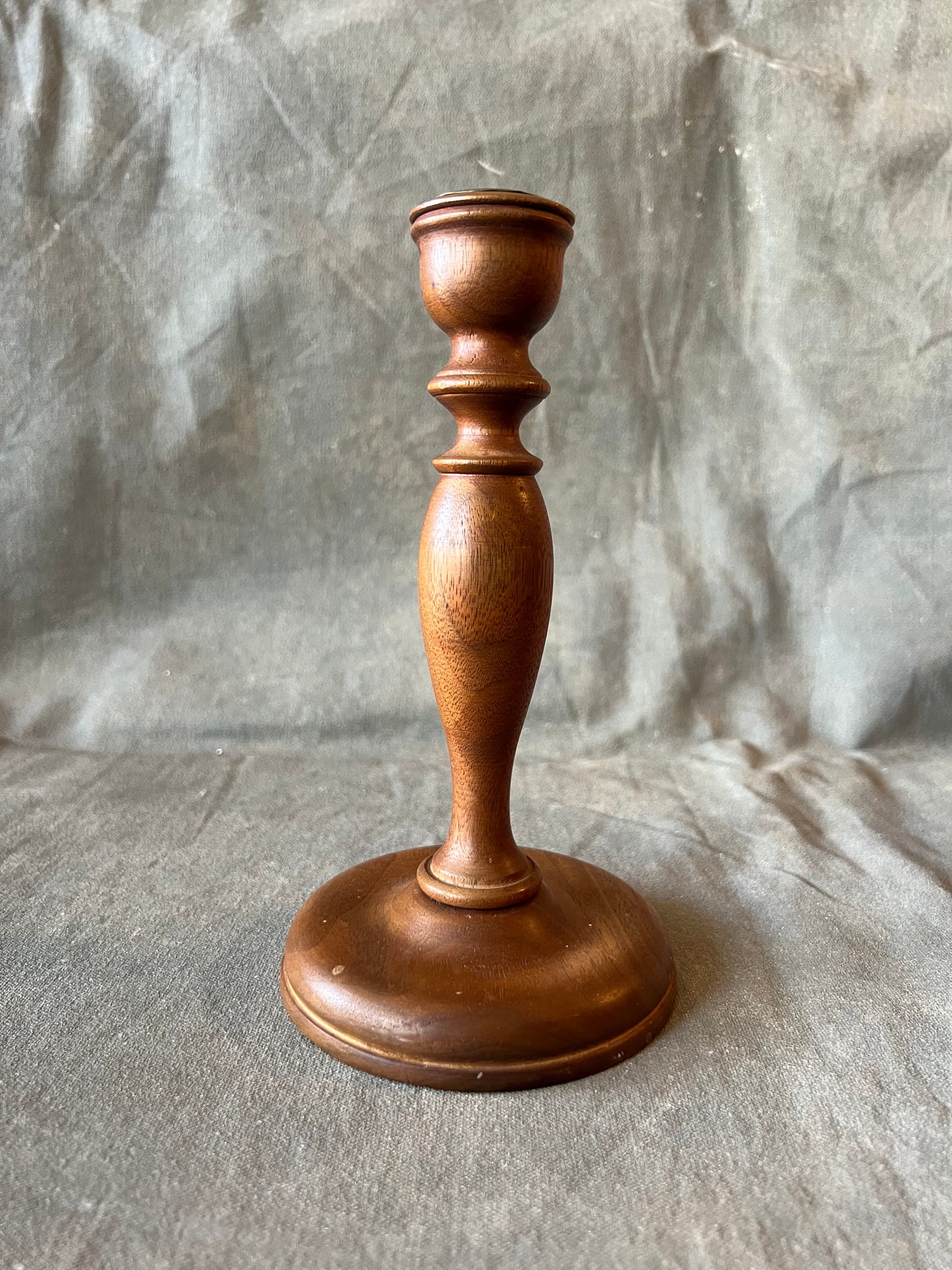 Pair of Vintage Turned Wood Dutch Style Candle Holders