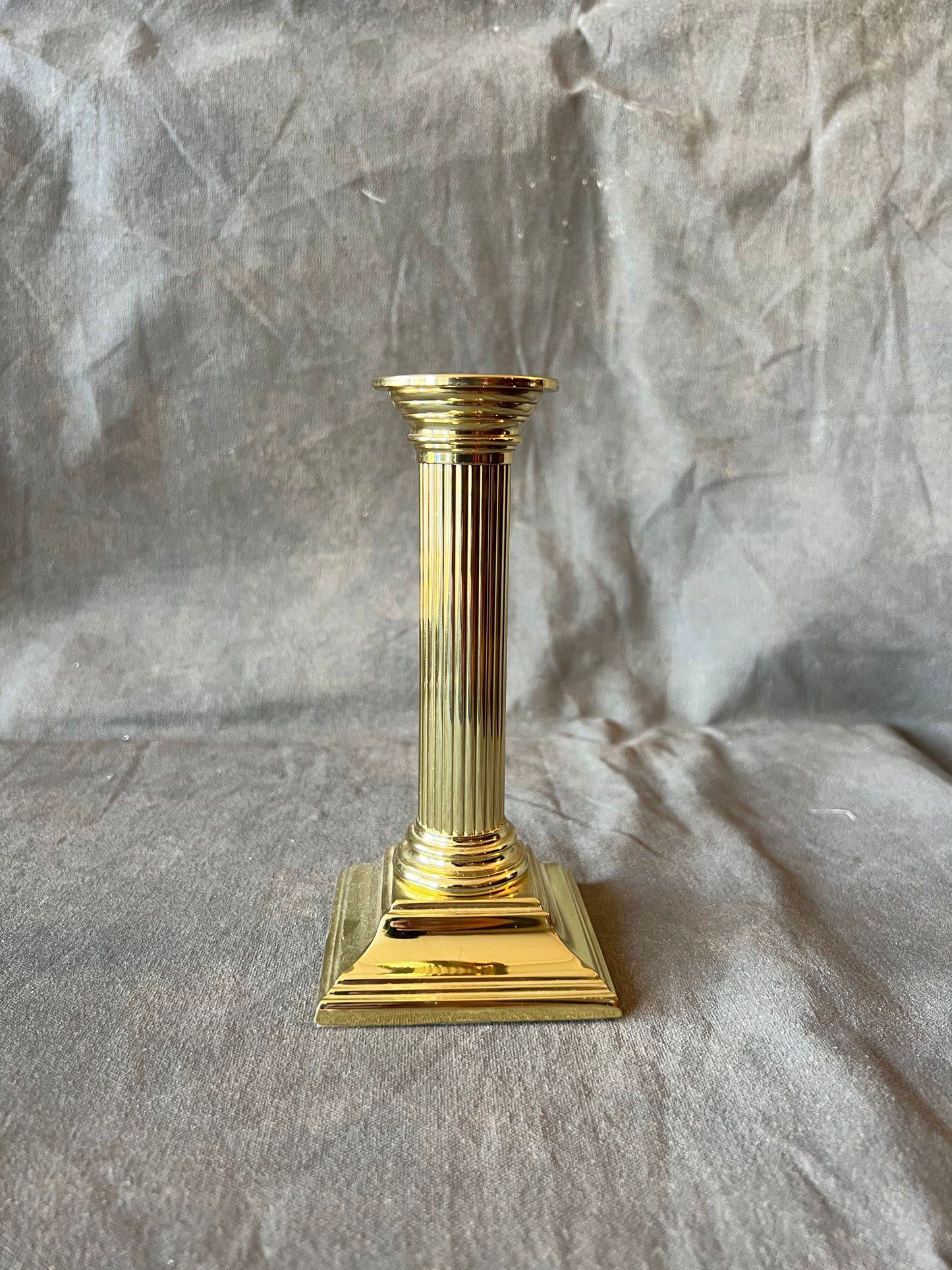 Pair of Vintage Baldwin Brass Smithsonian Institution Column Candle Holder