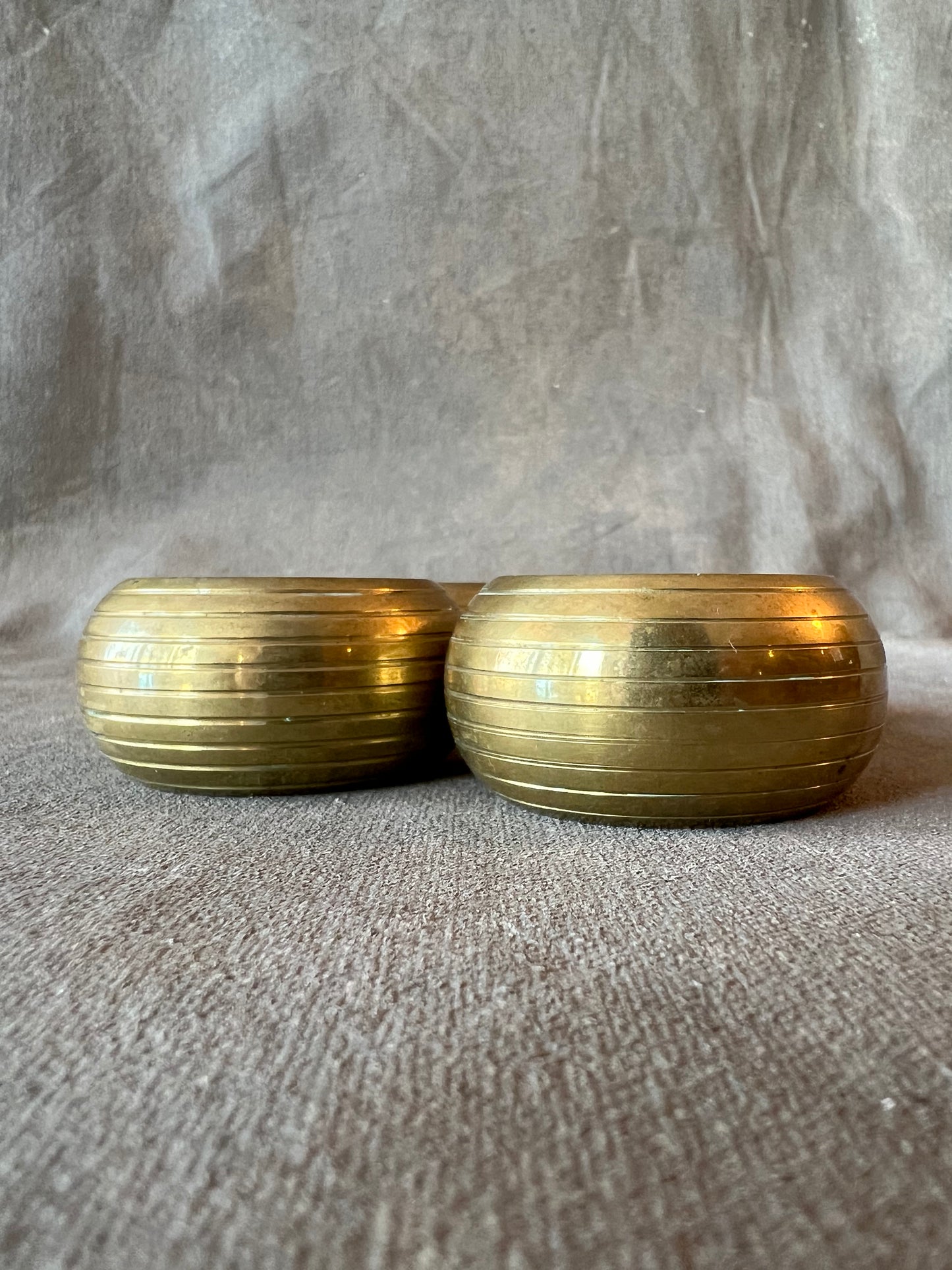 Set of Four Vintage Solid Brass Napkin Rings