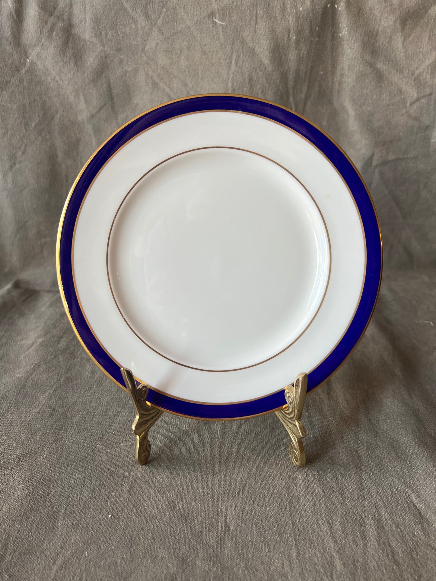 Set of 10 Vintage Lenox Federal Cobalt & Gold Plates