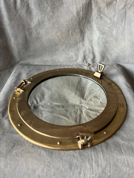 Vintage Brass Nautical Port Hole Mirror